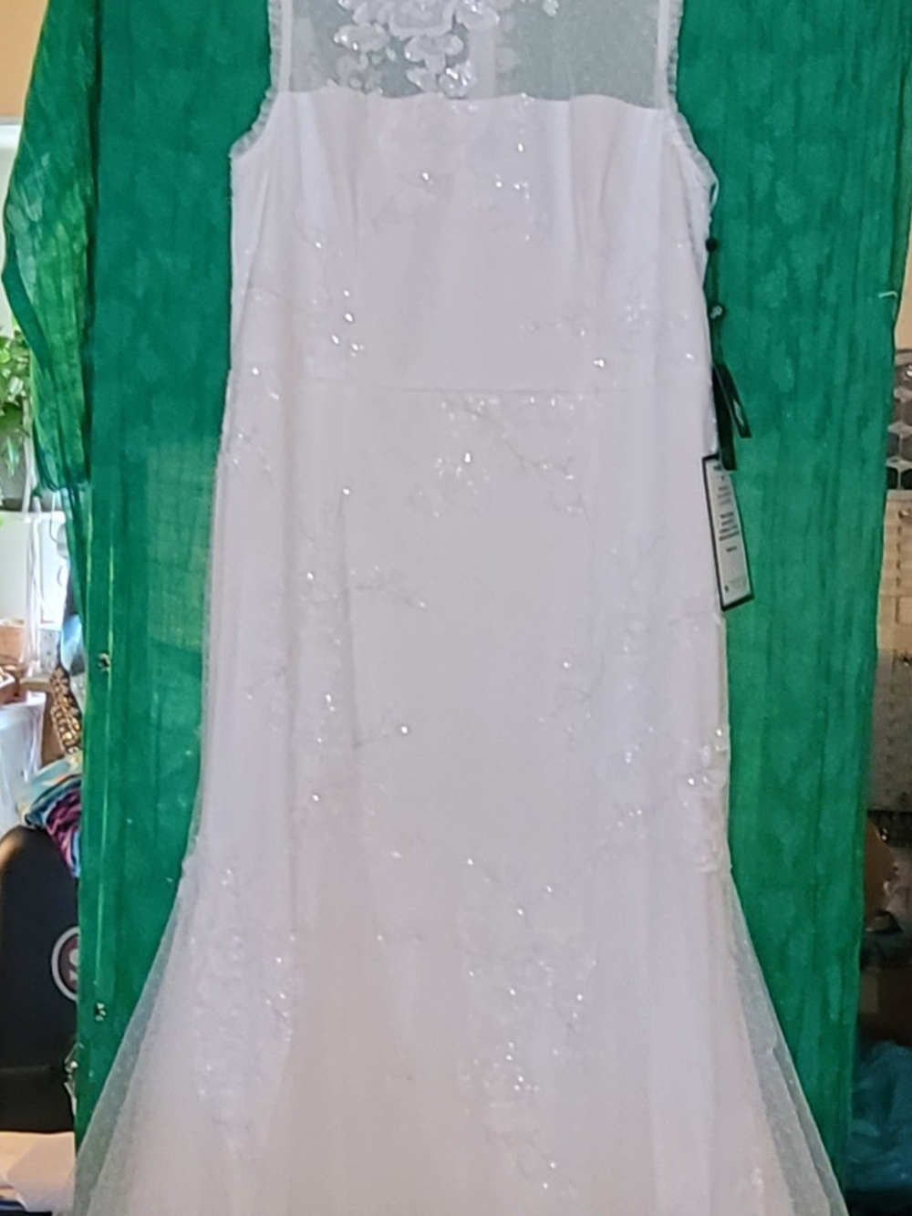 Adrianna Papell Ivory Floral Sequin Wedding Gown